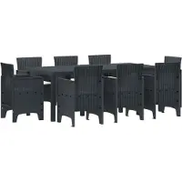 vidaXL Garten Essgruppe 9 stk. Anthrazit Polypropylen
