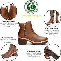 Panama jack Damen Pauline B9 Bark wasserdichte Lederstiefeletten mit Absatz