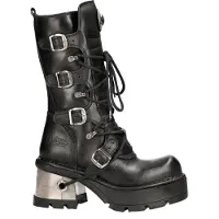 New rock Damen-Leder-Gothic-Mittelstiefel mit mittlerer Wade-373-S33