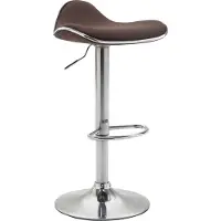 CLP Barhocker Shanghai Stoff drehbar und höhenverstellbar braun Gestell Farbe chrom