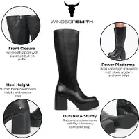 Windsor Smith Windsorsmith Damen-Stiefel aus schwarzem Kunstleder mit kniehohem Plateauabsatz - Niche
