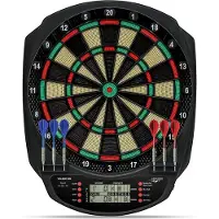 Carromco Elektronik Dartboard Toledo-301 3-Loch Abstand rot-grün-beige-schwarz 8 Spieler mit Softdarts, 43 Spielen 320 Variationen