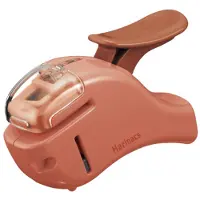 KOKUYO Heftzange Harinacs Small Plus, aus Kunstoff, lachs, klammerlose Heftung, Heftleistung bis 5 Blatt