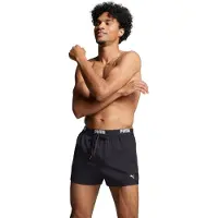Puma Badeshorts "SWIM MEN LOGO SHORT SHORTS 1P" Seitentaschen, Gesäßtasche mit Reißverschluss, Kordelzug