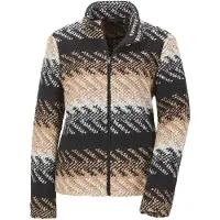 Goldner Gerade Herbstjacke, Blockstreifen in schwarz / gemustert | Gr.: 52