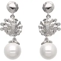 NAEMI Women Earrings in Silver White | Gr.: onesize
