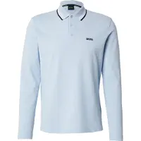 Boss green Langarm-Poloshirt "Plisy" mit Streifen am Kragen