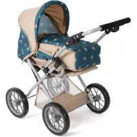 Bayer Kombi-Puppenwagen CHIC2000 "Leni", beige (sternchen beige), Puppenwagen, KinderB:37cm H:68cm T:64cm, Kunststoff, Metall, Stoff, Kombi-Puppenwagen, mit herausnehmbarer Tragetasche, B:37cm H:68cm T:64cm
