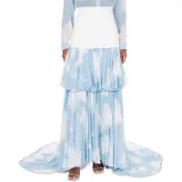 Moschino Long Skirt With In The Cloud Print Blue Größe: 44 | Maxiröcke Outlet | Damen | Blau