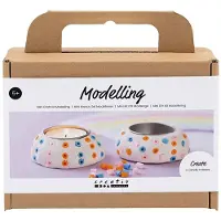 Creativ Company Mini-Hobby-Set Bildhauerei, Kerzenhalter, weiß, 1 Box