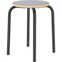Jan Kurtz Hocker PARIS, stapelbar, Rundrohrfuß-Gestell, Ø 330 x T 330 x H 460 mm, schwarz/schwarz