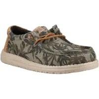 HEY DUDE Wally Palm Herrenschuhe, Sneaker, Slip On, Textil, Olive/Ginger Brown - Herrenschuhe Sneaker / Schnürschuh, Grün