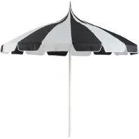 Beliani Sonnenschirm Schwarz u. Weiß 245 cm Rund mit Aluminium Stange Weiß Marktschirm für Balkon Terrasse Garten
