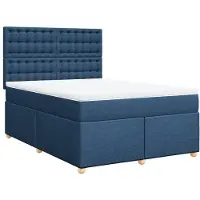 vidaXL Boxspringbett mit Matratze Blau 160x200 cm Stoff
