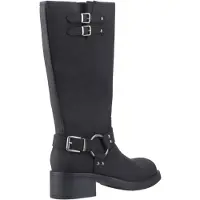 Rocket dog Nash Kunstleder Damen schwarze kniehohe Stiefel mit Absatz