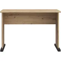 Forte TEMPRA 2 Schreibtisch 100 110, moderner Schreibtisch mit Kufenfüßen, Büro, Holzwerkstoff, Artisan Eiche Holzdekor, 108 cm breit x 72 cm hoch x 72 cm tief