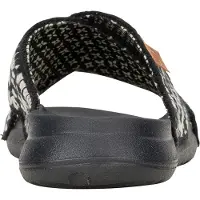 HeyDude Christi Slide Cottage Häkelbaumwolle Damen Schwarz/Weiß Sandalen