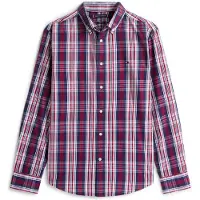 Tommy Hilfiger Langarmhemd "FLEX POPLIN MEDIUM CHECK" Button-down-Kragen, Regular fit