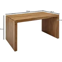 FineBuy Schreibtisch Massiv-Holz Akazie 160 cm Computertisch Echtholz Design Ablage Büro-Tisch Landhaus-Stil