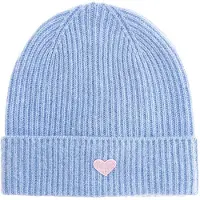 Zwillingsherz Beanie "Beanie with Heart-Patch" Rippstrick, mit breitem Umschlag, wärmend