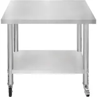 MonsterShop Catering Arbeitstisch Tisch Edelstahl Food Prep Küche Mobile 90cm x 76cm