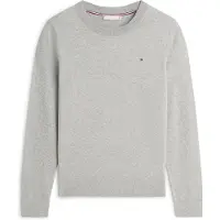 Tommy Hilfiger Rundhalspullover "CO JERSEY STITCH LS C-NK SWT" mit Logostickerei