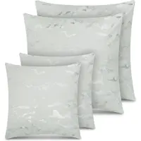 Aspero 4 Kissenbezüge mit Marmordesign 2x 45x45 cm, 2x 60x60 cm Carrara in Silber | Gr.: onesize