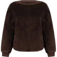 Hunkemoller Langärmeliges Fluffy-Fleece-Top Braun