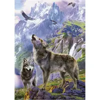 Educa Puzzle 500 Teile Wölfe auf den Felsen Tiere