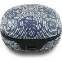 GUESS Kabellose Ohrhörer TWS ENC 4G Classic Metal Logo blau