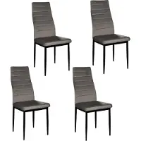 HTI 4er Set Stühle Memphis Samt, Metallgestell, 45 cm Sitzhöhe, 130 kg Tragkraft