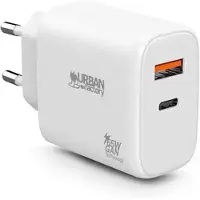 Urban Factory Powee Gan 65w Usb-a-und Usb-c-wandladegerät