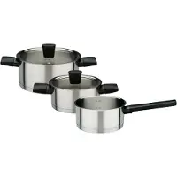 GSW Topf-Set "Novero" Set, 1 Kochtopf 16 x H 8,0 cm, 1 Kochtopf 20 x H 10 cm, 1 Kasserolle 16 cm, 5 Stk. tlg. Edelstahl 18/8