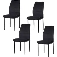 HTI Esszimmerstuhl Madison Samt Schwarz 4er-Set