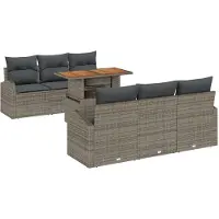 vidaXL Garten-Sofa-Set 7 Stk. Grau