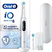 Oral-B iO Series 8N, Erwachsener, Vibrierende Zahnbürste, Tägliche Pflege, Zahnfleischpflege, Intensiv, Sensibel, Super sensitive, Whitening, Weiß, 2 min, Weiß
