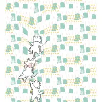 Komar Vliestapete "Digitaldruck Vlies - Kitty Climbers - Größe 250 x 280 cm" bedruckt glatt Kinderzimmer