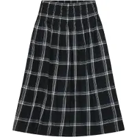 Moshi Moshi Mind Midirock "Skirt maggie", Damen, Gr. S/M, schwarz navy check, Obermaterial: 100% Baumwolle, Röcke Midirock
