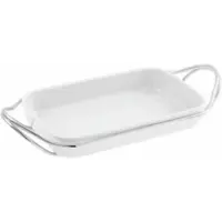 Sambonet Servierschale New Living Holder W/Rectang. Porcelain 41 x 27 cm