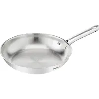 Tefal Duetto On Bratpfanne 28 cm, unversiegelt, dicker Wärmediffusionsboden, Komfort-Griff, langlebig, für alle Herdarten geeignet, Edelstahl, B8660634