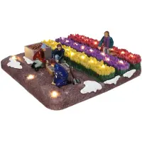 Santaville Blumenfeldverkäufer mit LED Polyresin 23 cm (multi)