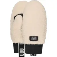 Ugg Damen Handschuhe Uggfluff Mitten With Logo Tape - Wit - Größe S/M