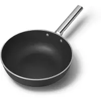 Smeg WOF3002BLM Wok, 30 cm, Keramik, Edelstahlgriff, Mattschwarz