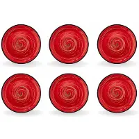 Wilmax Untertasse 11 cm Rot Porzellan, 6er Set
