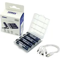 XTAR 4x AA 1,5V Li-Ionen Akku 2450mAh – USB-C – mit Konstante Spannung & Akkuwechselanzeige