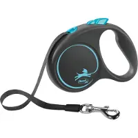 Flexi Automatik-Leine Black Design S Gurt 5 m blau