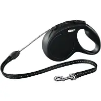 Flexi - New Classic - M - 5m Leash Cord - Black - Max 20Kg