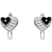 Faina Women Drop Earrings in Silver Black White | Gr.: onesize