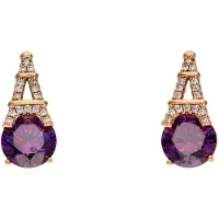 NAEMI Women Earrings in Rose Gold Purple | Gr.: onesize
