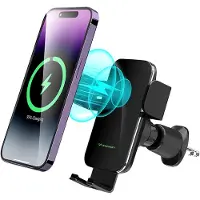 Wozinsky WEDZ-3Y8S clamp car holder with 15W inductive charger for phone on the air vent - black